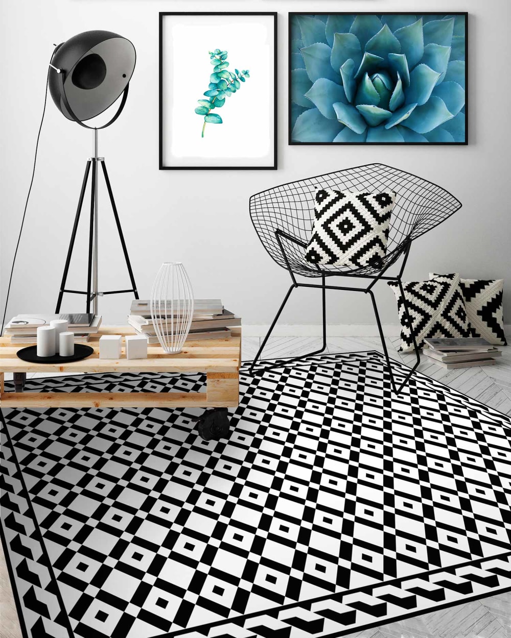 Tapis vinyle forme géométrique carrée 120x160cm — vue 4