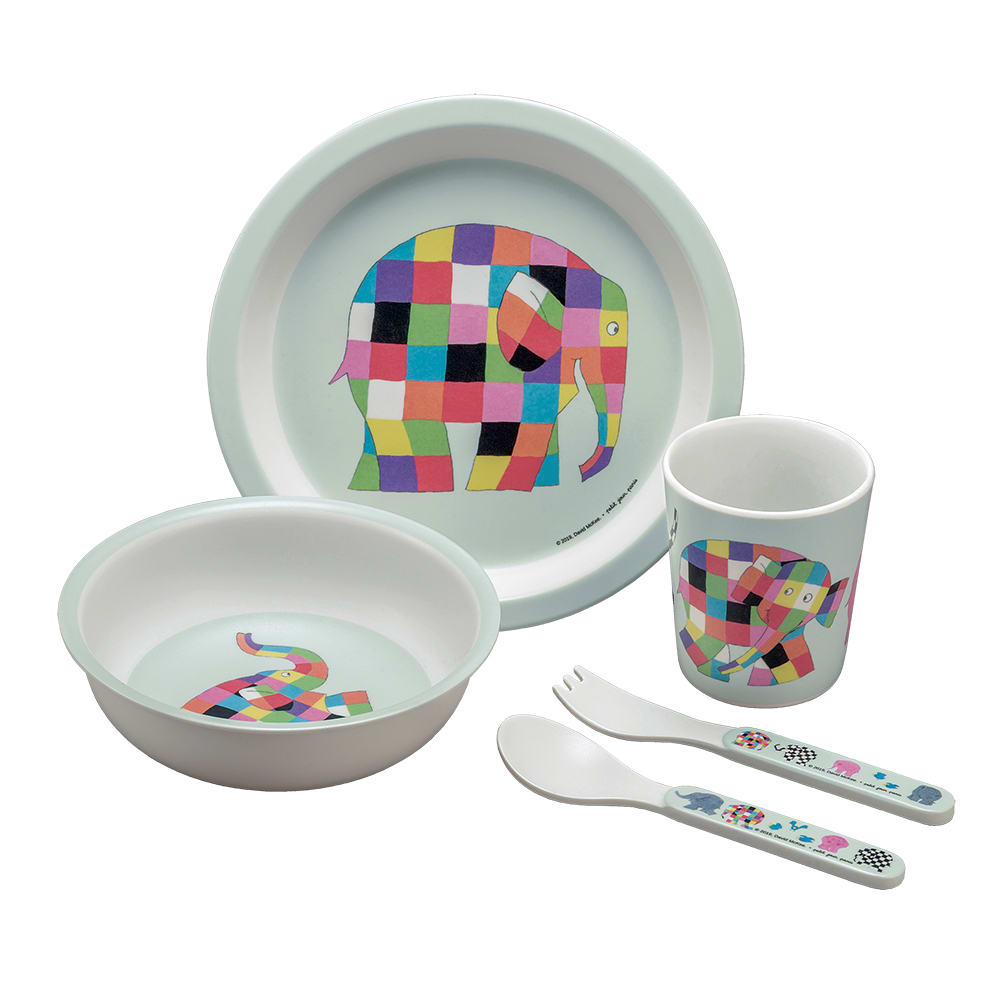 Petit Jour Paris Coffret repas Elmer (5 pièces) Vert Bois - 20x8x20cm