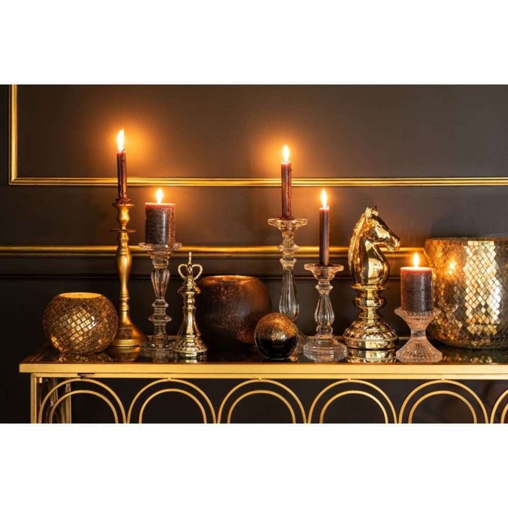 Chandelier/bougeoir verre transparent H24,8cm - Maisons du Monde