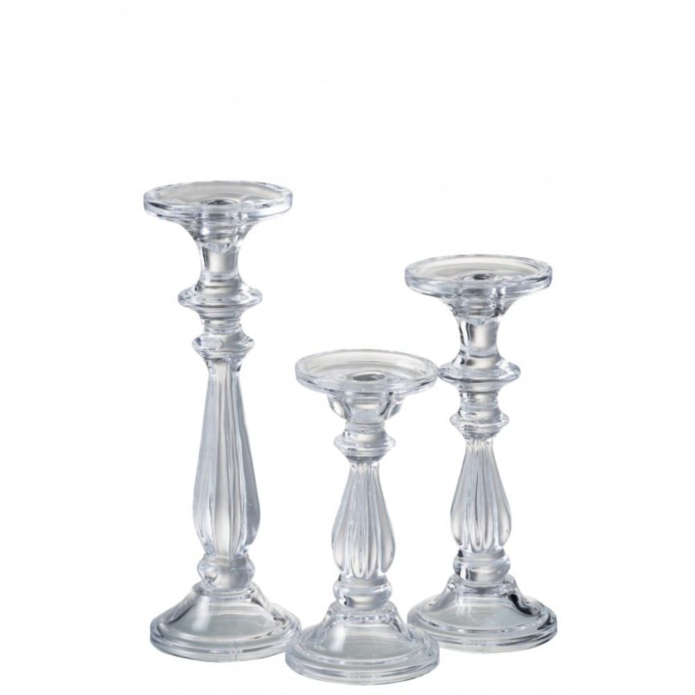 Chandelier/bougeoir verre transparent H30,5cm - Maisons du Monde