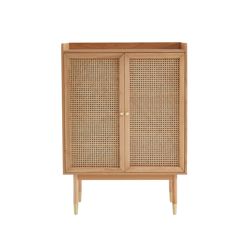 Buffet haut   chêne et cannage rotin  90cm