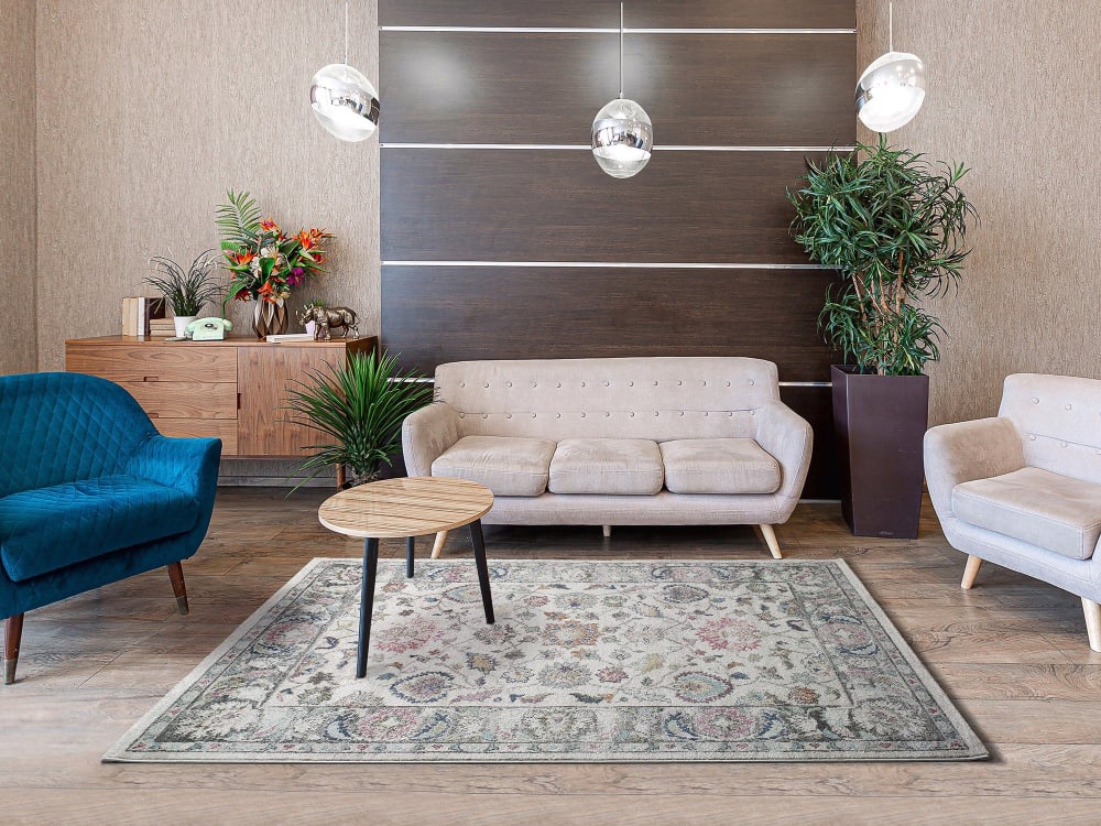 Atticgo Kurzflorteppich, vintage, beige, 140x200 cm style modern Öko-Tex Zertifikat - Pp - Polypropylen