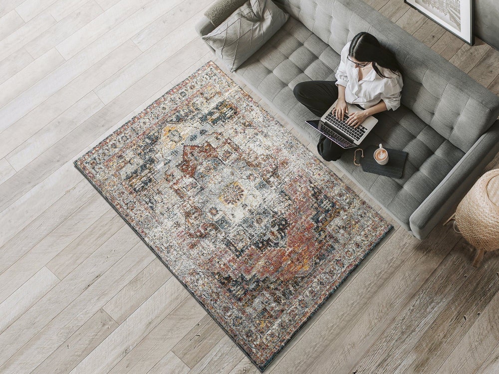 Alfombra vintage caldera/multicolor 140x200 cm - Maisons du Monde