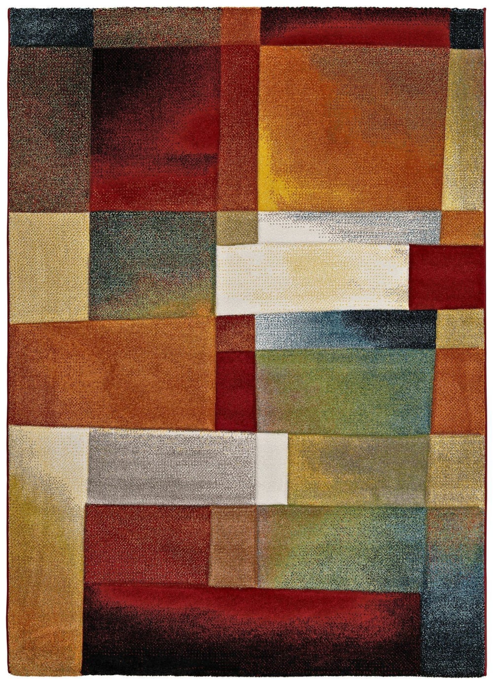 Atticgo Kurzflorteppich, Geometrisch, mehrfarbig, 140x200 cm style modern Rot Öko-Tex Zertifikat Pp - Polypropylen