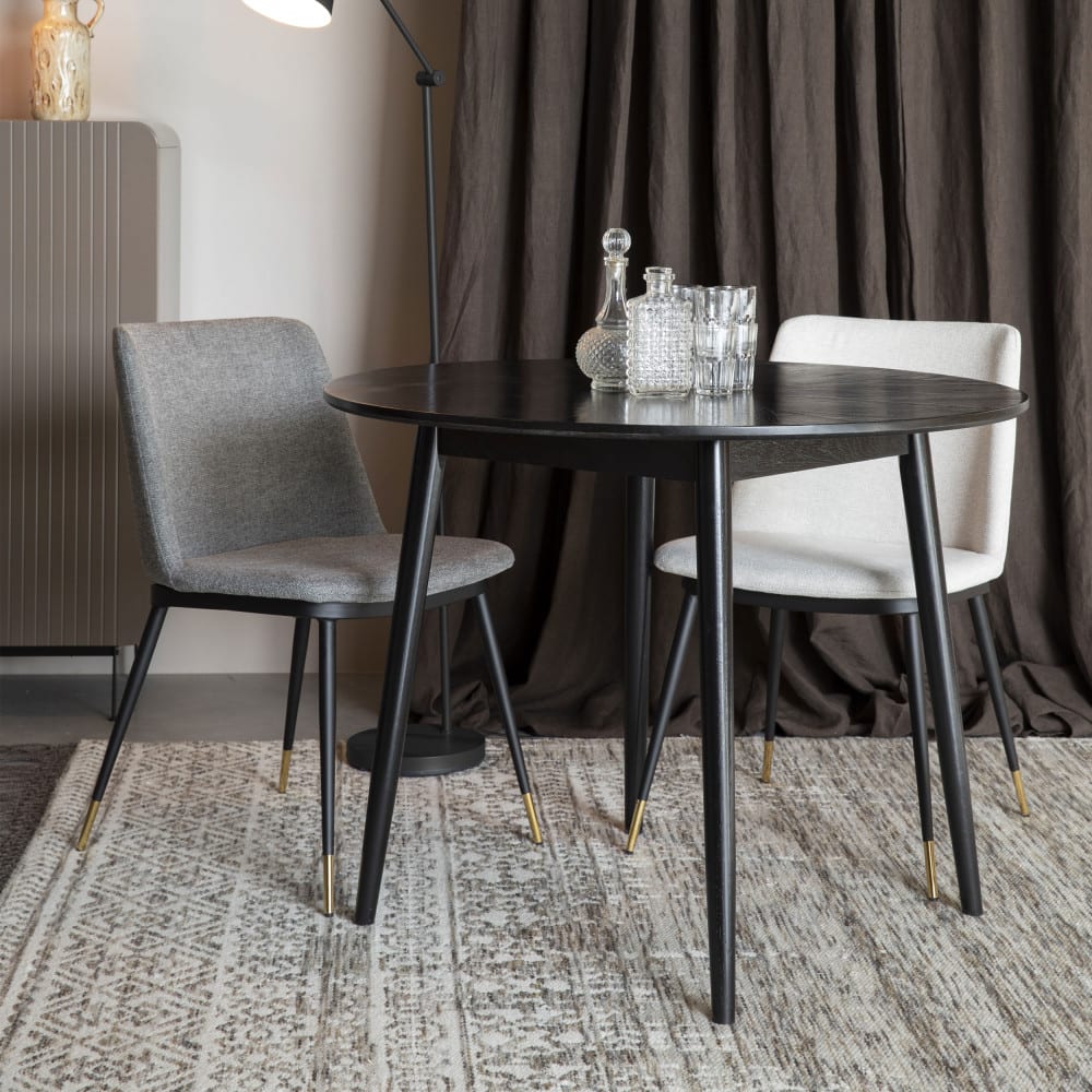 Lot de 2 chaises en tissu et métal - Beige