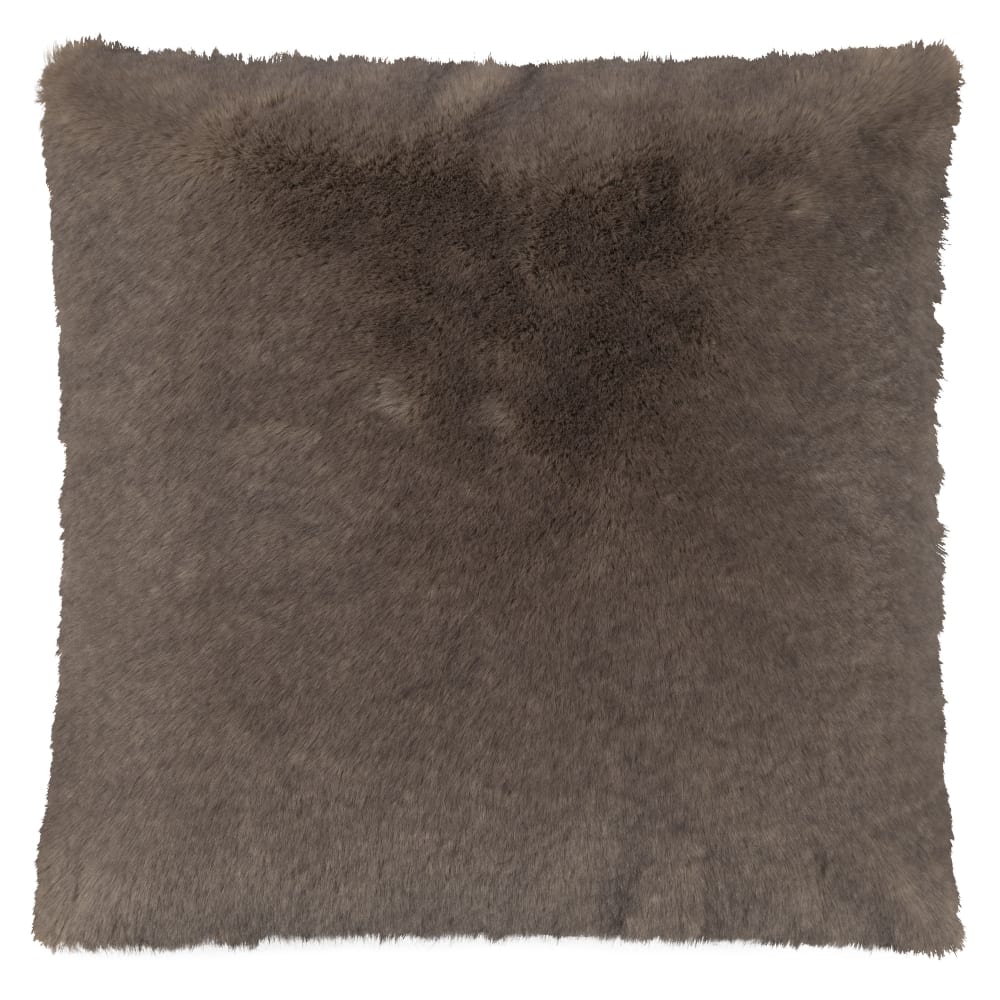 Magma Housse de coussin fausse fourrure écureuil gris brun 40x40 style campagne Marron Acrylique