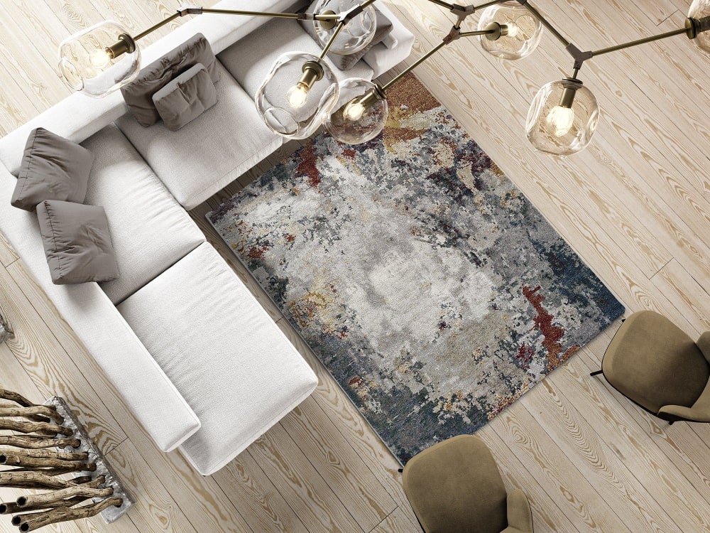 Tapis abstrait gris/multicolore 120x170 cm — vue 3
