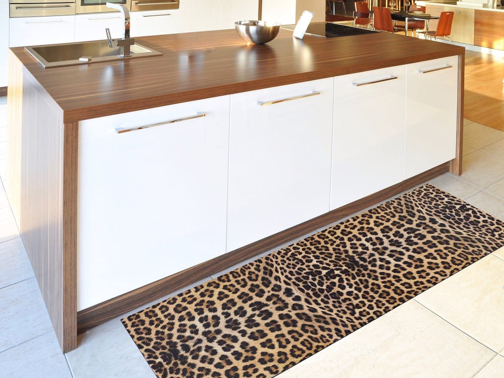 Tapis de cuisine lavable animal print jaune/noir 52x200 cm — vue 3