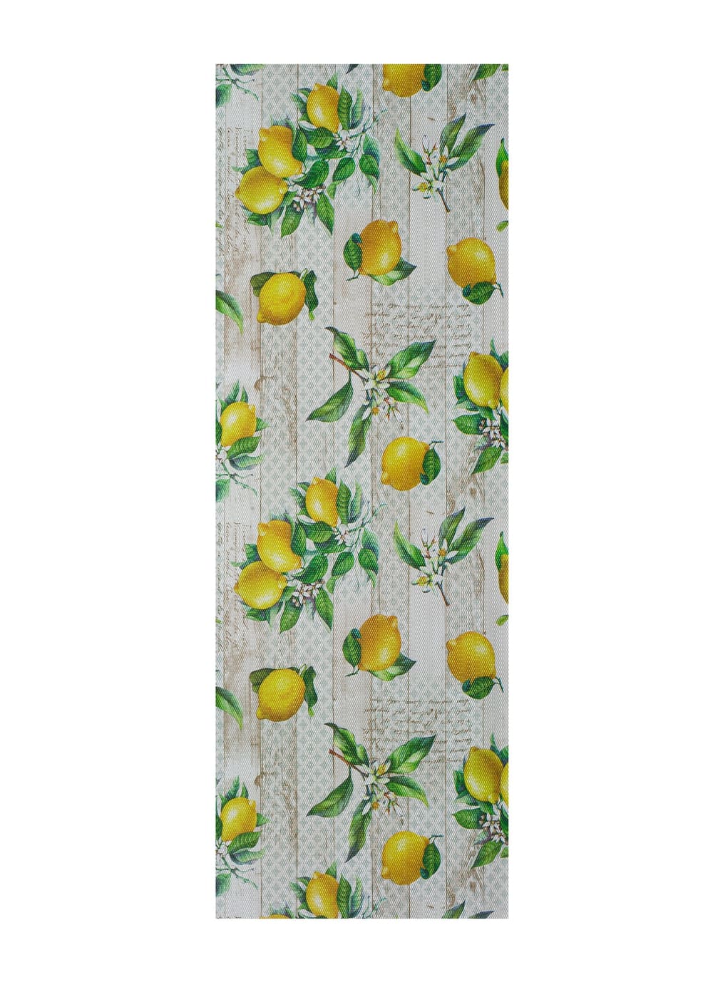 Tapis de cuisine lavable citrons jaune/vert/gris 48x200 cm