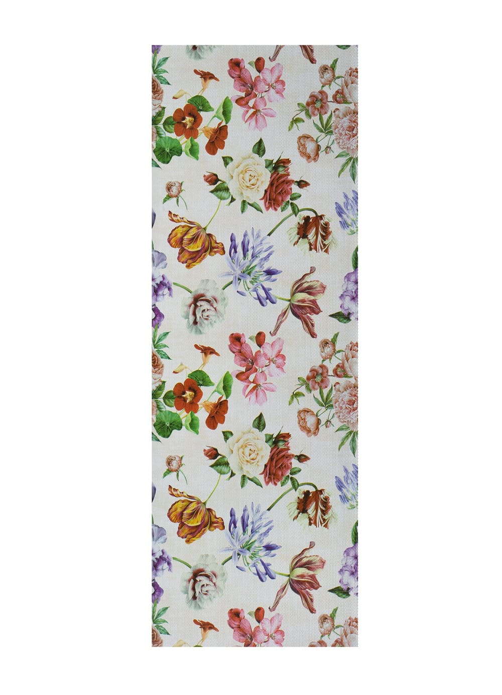 Tapis de cuisine lavable fleurs blanc/multicolore 48x200 cm
