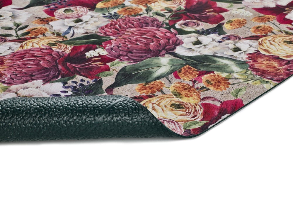 Tapis de cuisine lavable fleurs rouge/rose 52x200 cm — vue 4