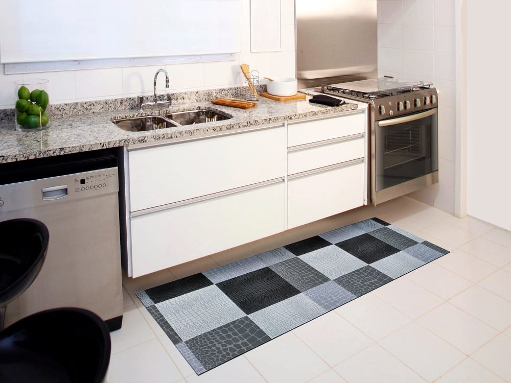 Tapis de cuisine lavable animal print gris 48x200 cm — vue 3