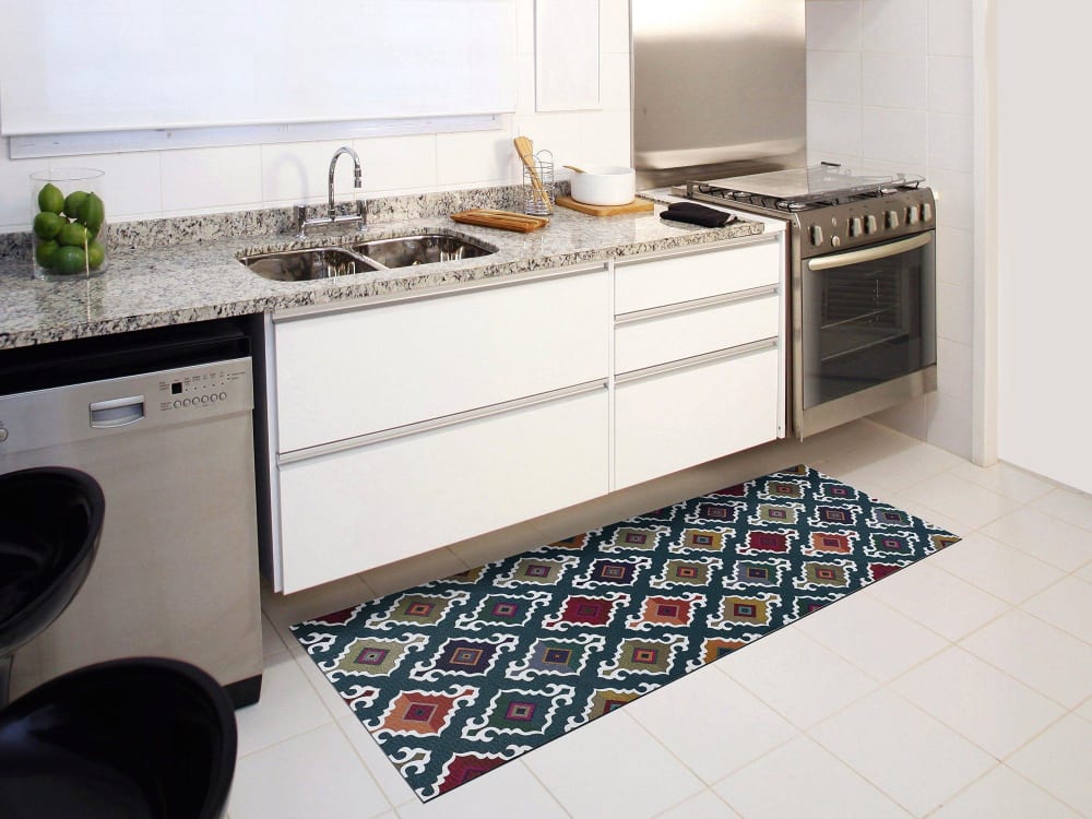 Tapis de cuisine lavable ethnique vert/multicolore 52x200 cm — vue 3