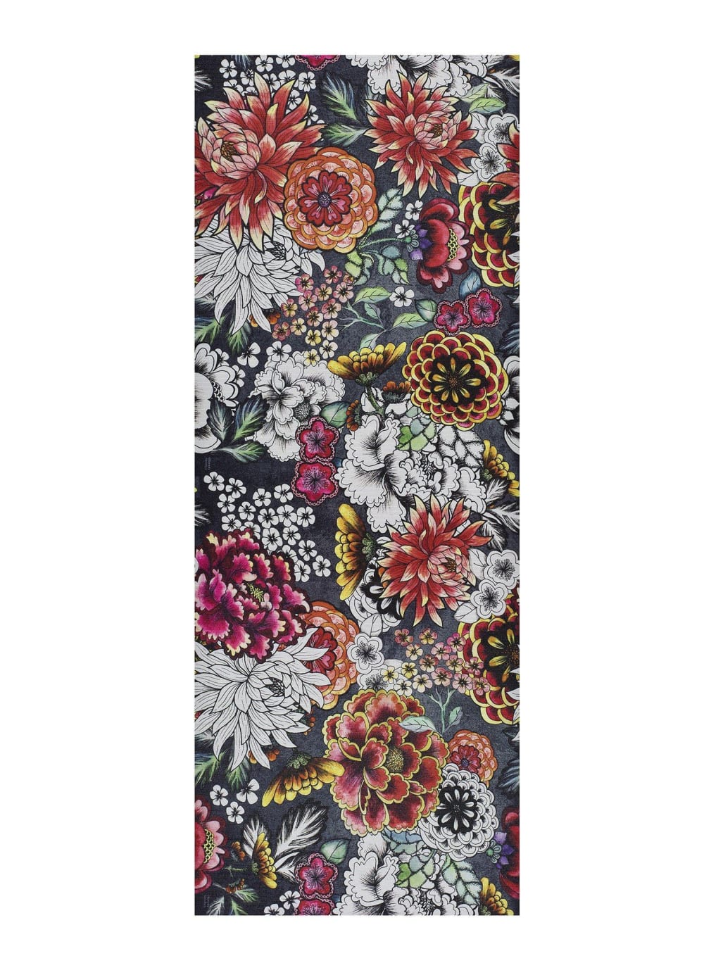 Alfombra de cocina lavable flores multicolor 52x100 cm