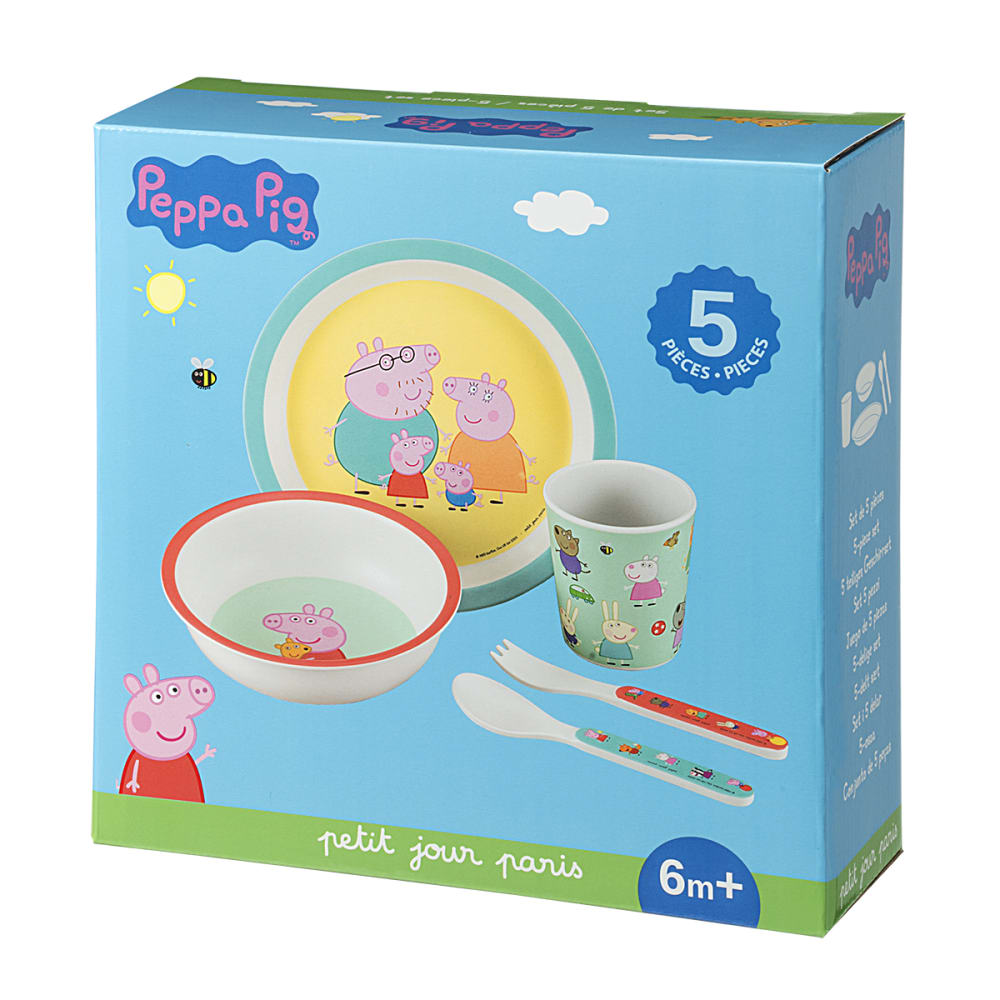 Coffret repas en mélamine Peppa Pig (5 pièces) - Maisons du Monde