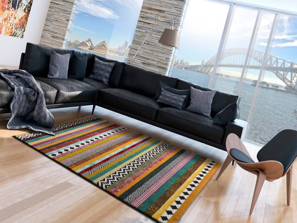 Tapis ethnique multicolore 80x150 cm — vue 3