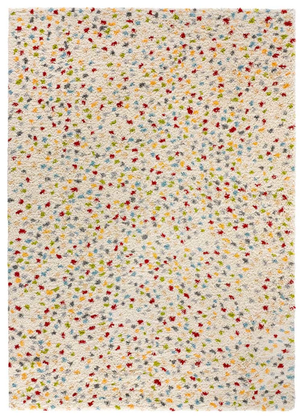 Alfombra de pelo largo beige/multicolor 133x190 cm