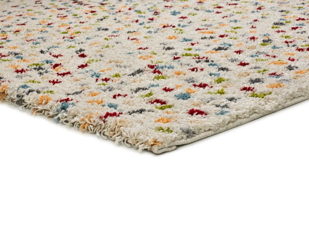 Tapis shaggy moderne beige/multicolore 133x190 cm — vue 4