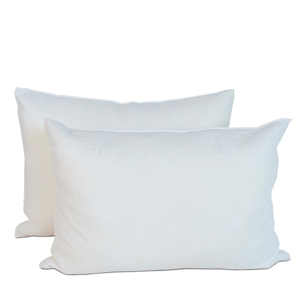 Bellecour Lot de 2 oreillers mémoire 50x70 style classique chic Blanc Certifié Oeko-Tex Viscose