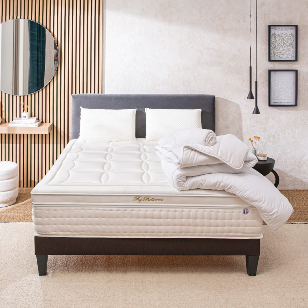 Prêt à dormir matelas mousse h33 sommier bois 180x200 - Maisons du Monde