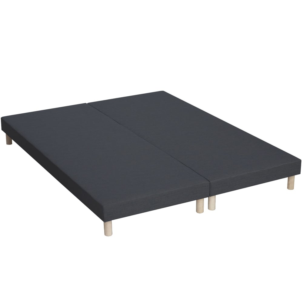 Sommier tapissier gris anthracite noir 2x80x200