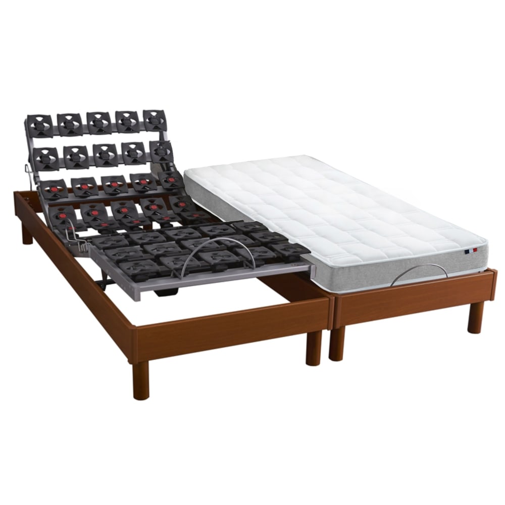 Sommier électrique et matelas matelas mémoire forme 2x80x200
