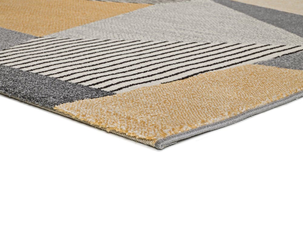 Tapis descente de lit gris/moutarde 60x120 cm — vue 4