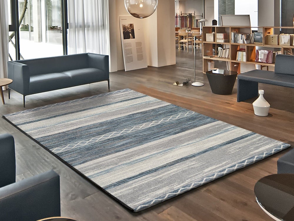 Tapis moderne gris/bleu 140x200 cm — vue 3