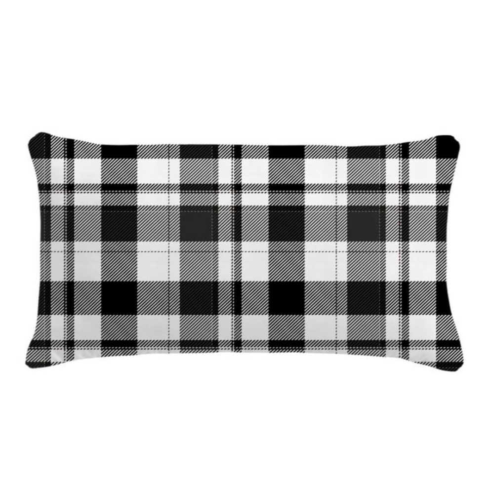 Funda de cojín 100% algodón negro 30x50cm