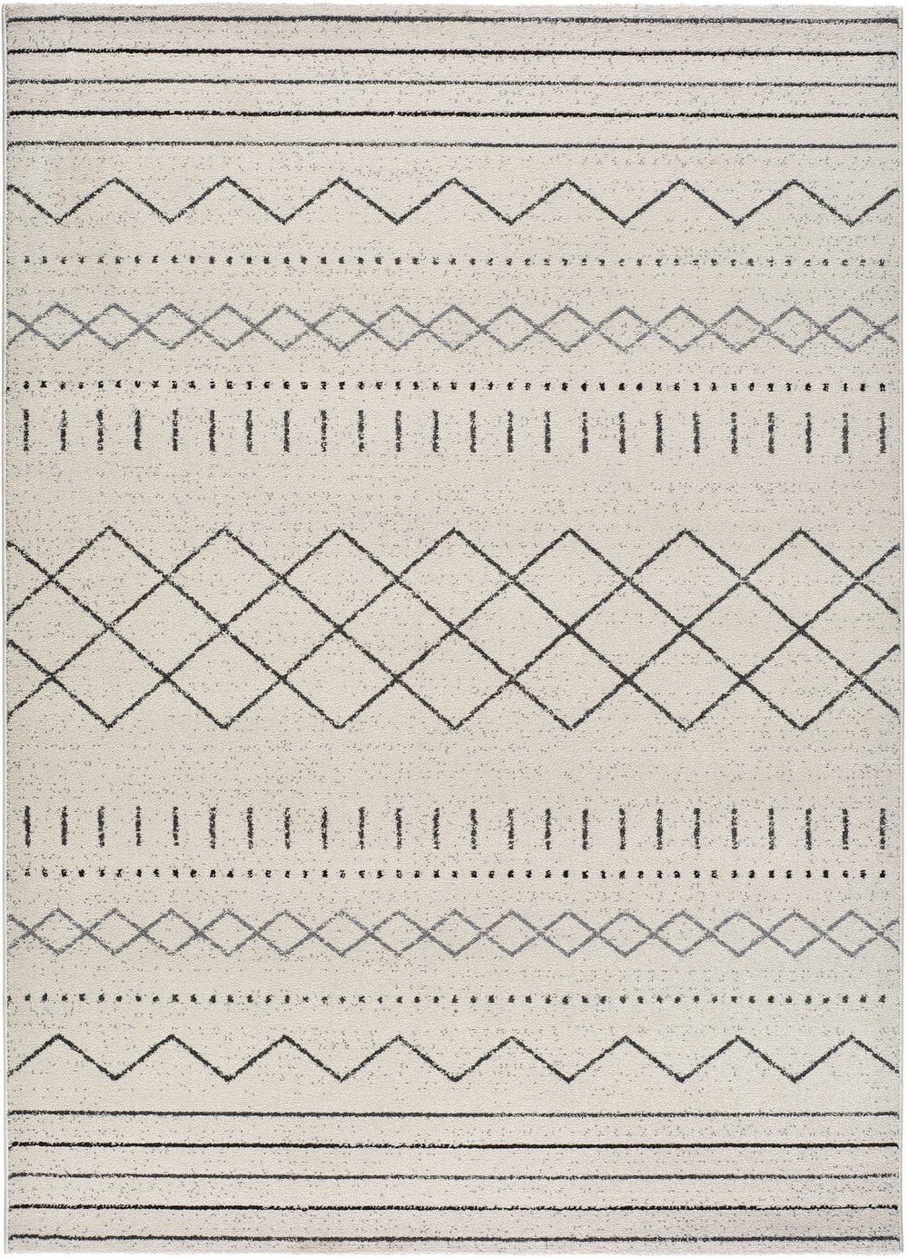 Kurzflorteppich, Ethnisch, weiß, 140x200 cm - Maisons Du Monde