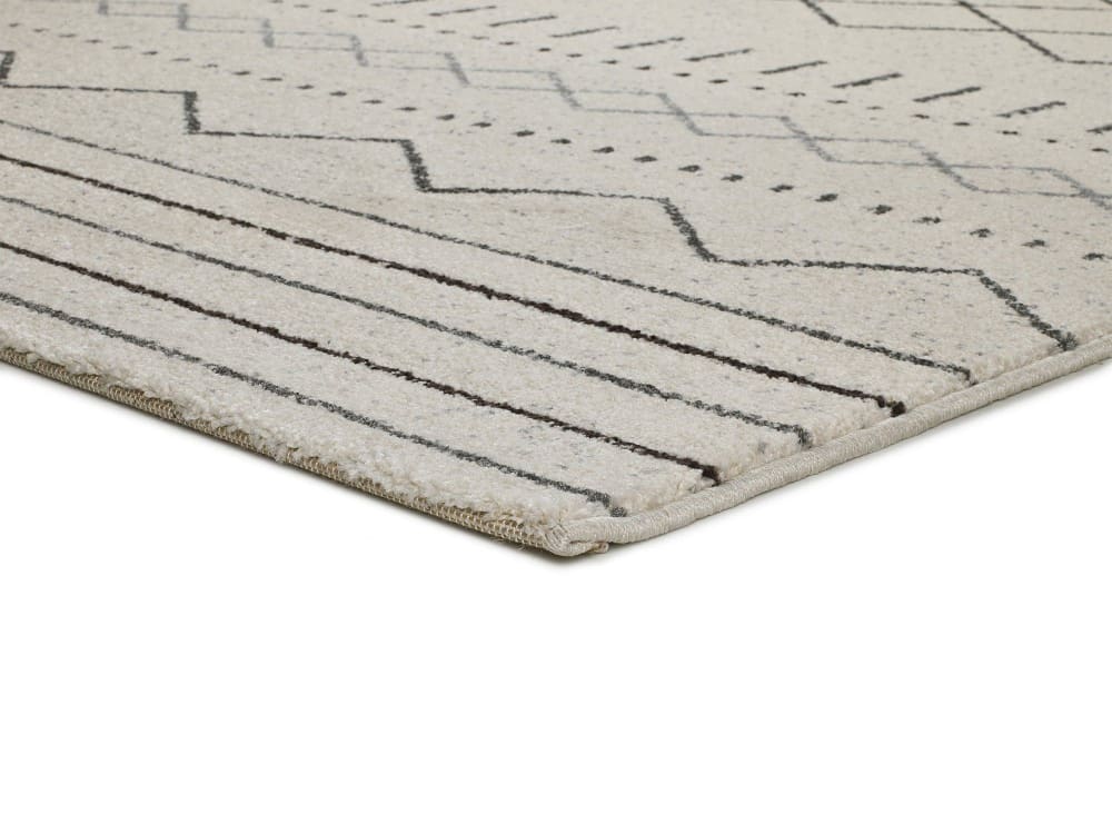 Tapis descente de lit blanc/noir 60x120 cm — vue 4