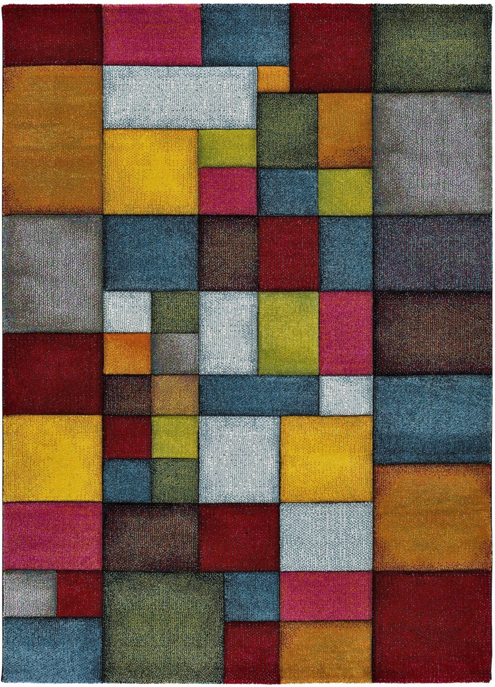Alfombra geométrica multicolor 120x170 cm