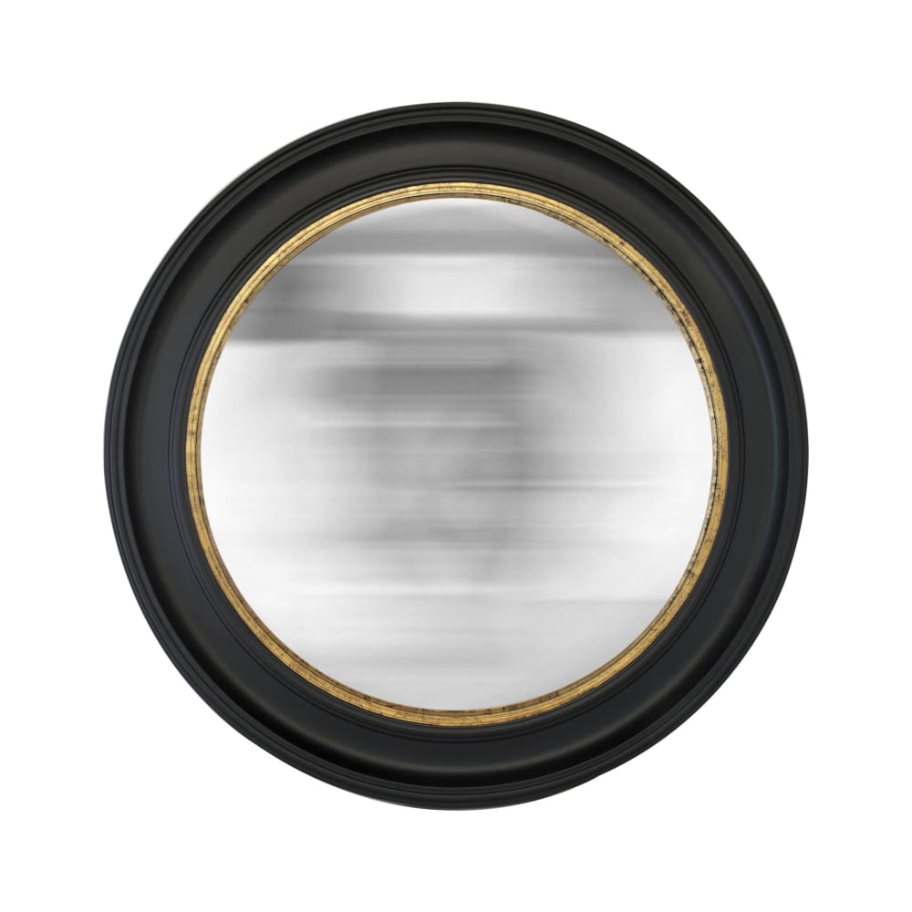 EMDE Miroir rond convexe 80cm noir style classique chic - Résine