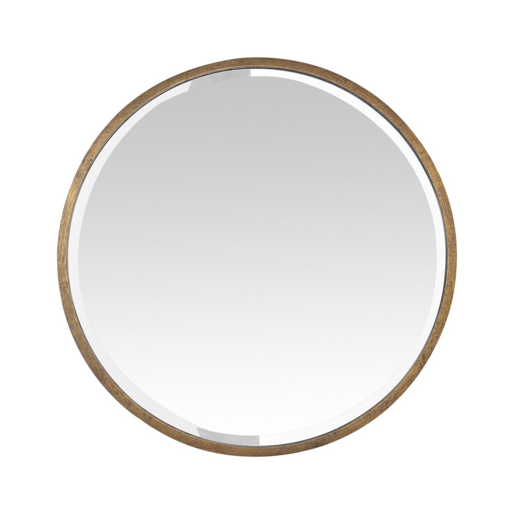EMDE Miroir biseauté rond métal 60x60cm dore style classique chic Doré