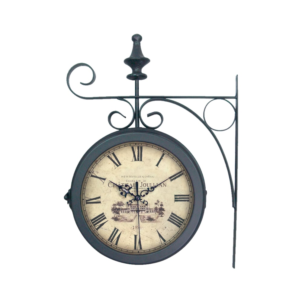 Horloge ronde double face suspendue 27x38cm noir