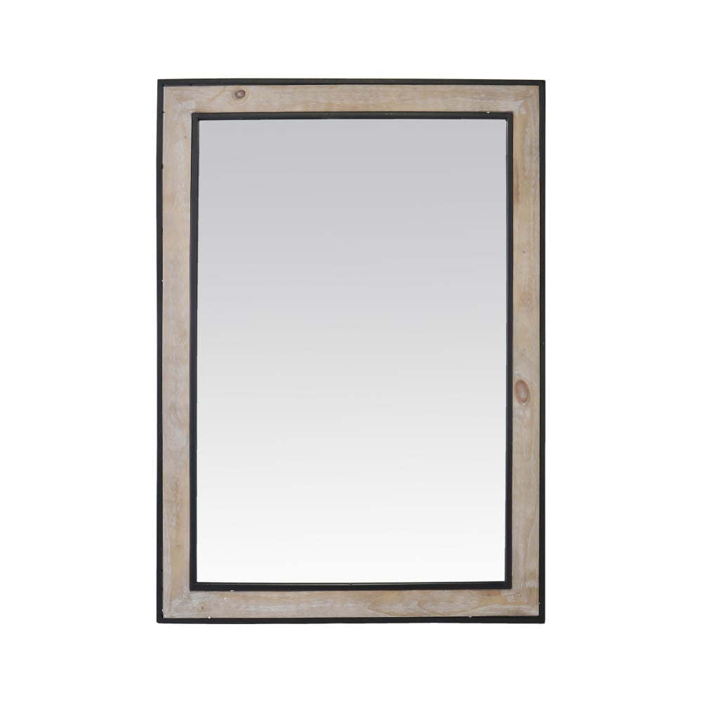 Miroir rectangle en bois et métal 73x103cm naturel