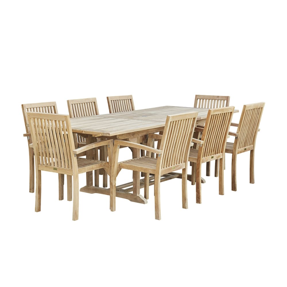 Salon de jardin en teck massif extensible 8/10 pers. - Maisons du Monde