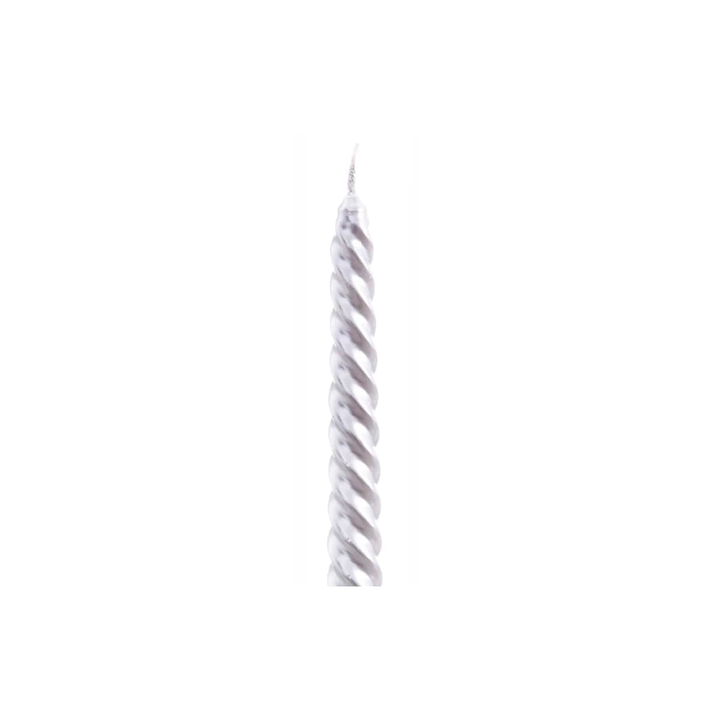 Bougies de Noël torsadées argentées H20cm - Lot de 4 - Maisons du Monde