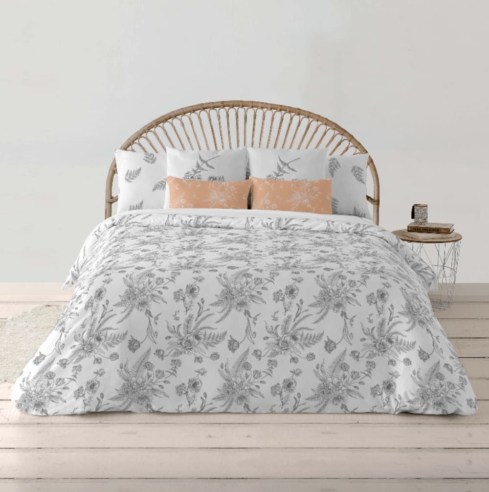 Funda nórdica 100% algodón gris 180(260x240 cm)