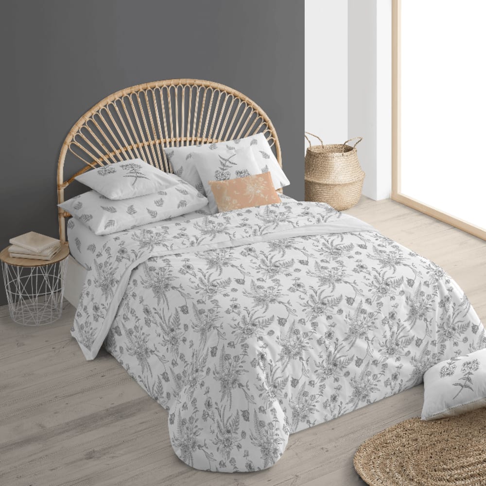 Funda nórdica 100% algodón gris 180(260x240 cm) - Maisons du Monde