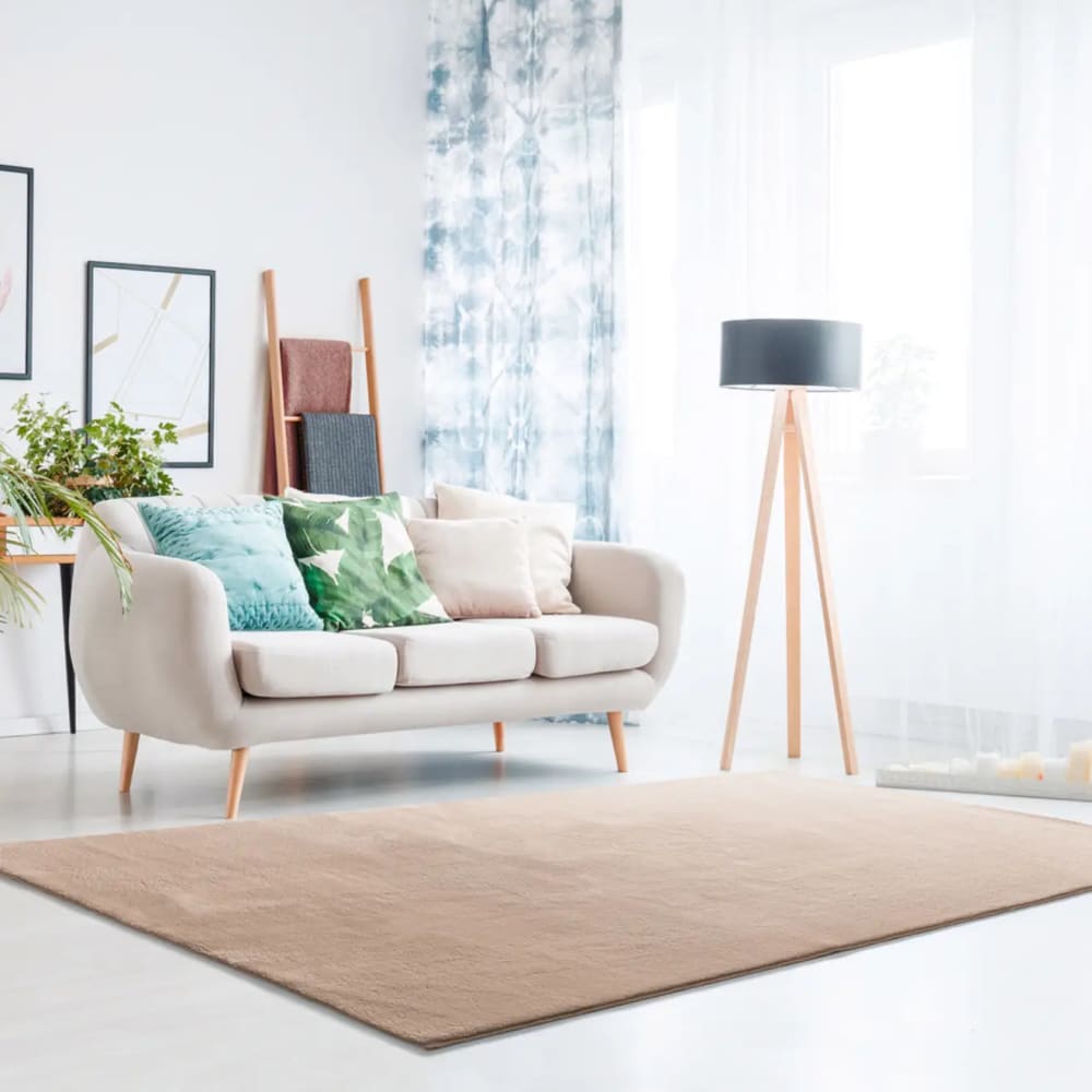 Tappeto camera da letto lavabile beige antiscivolo 60x120 cm - Modello Contemporaneo - Beige - Öko-Tex Zertifikat - PES - Poliestere