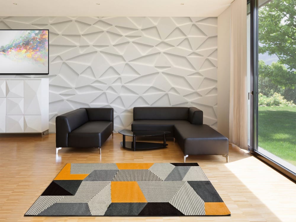 Kurzflorteppich, Geometrisch, grau, 80x150 cm - Maisons Du Monde
