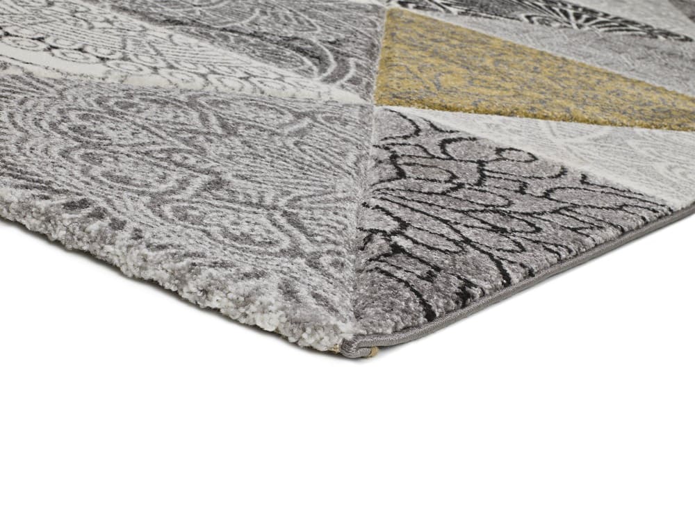 Tapis patchwork gris/jaune 120x170 cm — vue 4