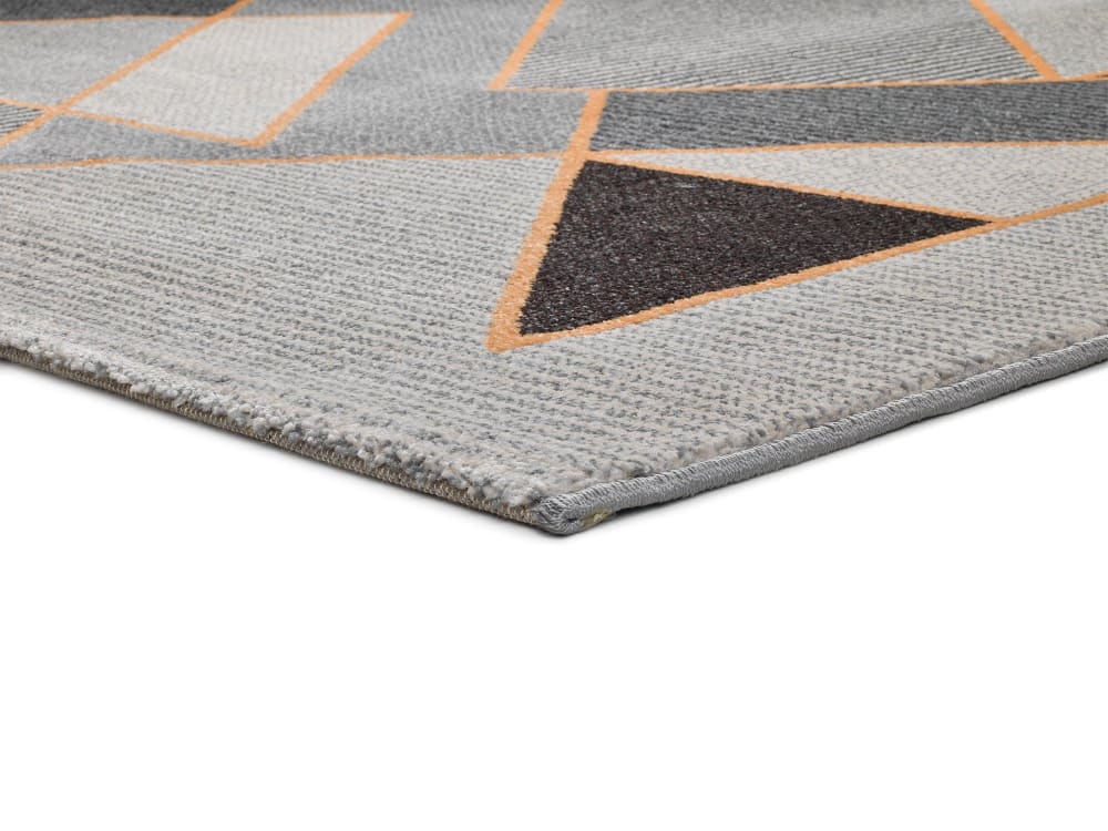 Tapis géométrique gris/noir/moutarde 160x230 cm — vue 4