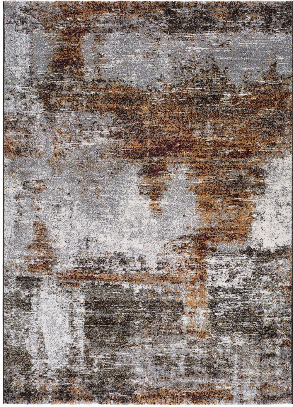 Tapis abstrait rouille/gris 80x150 cm