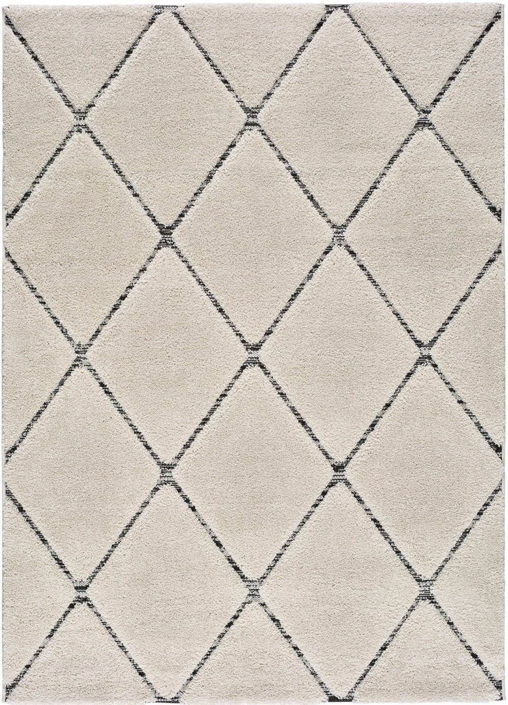 Hochflorteppich, Geometrisch, weiß, 160x230 cm - Maisons Du Monde