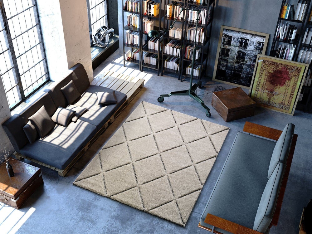 Tapis double hauteur noir et blanc 160x230 cm — vue 3
