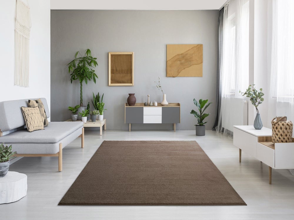 Tapis uni beige 140x200 cm — vue 3