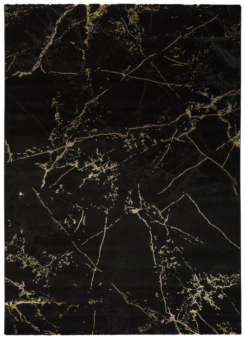 Tapis de style vintage noir et doré 60X120 cm