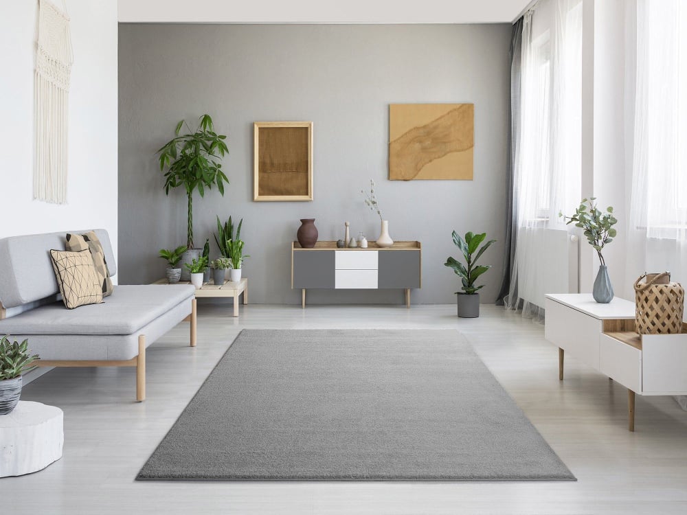 Tapis uni argent 200x290 cm — vue 3